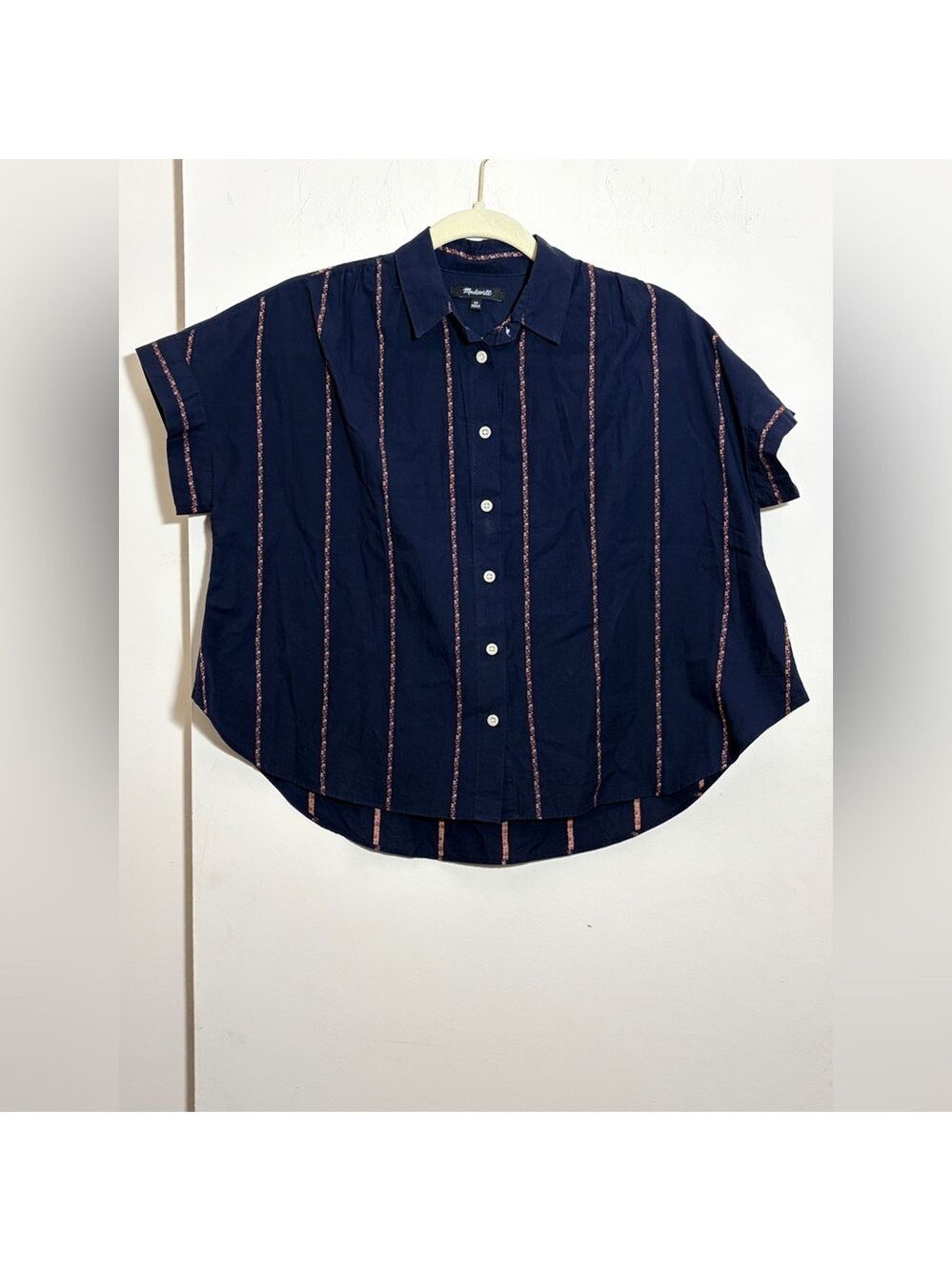 Madewell Hilltop Shirt in Folklore Jacquard Stripe Size XS